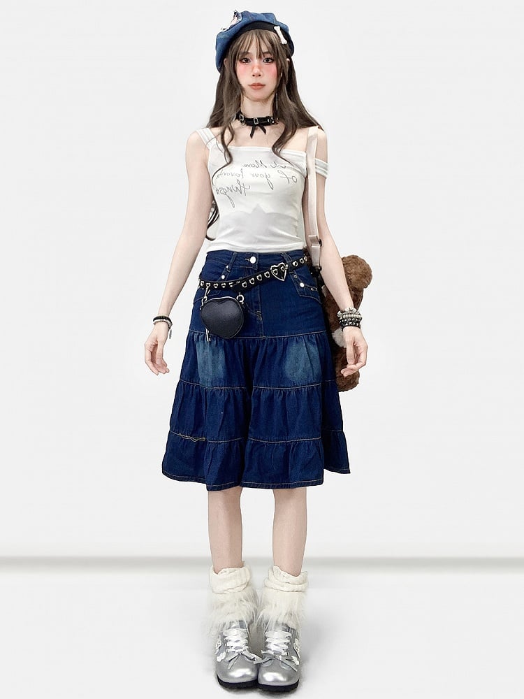 Denim Skirt Y2K Blue