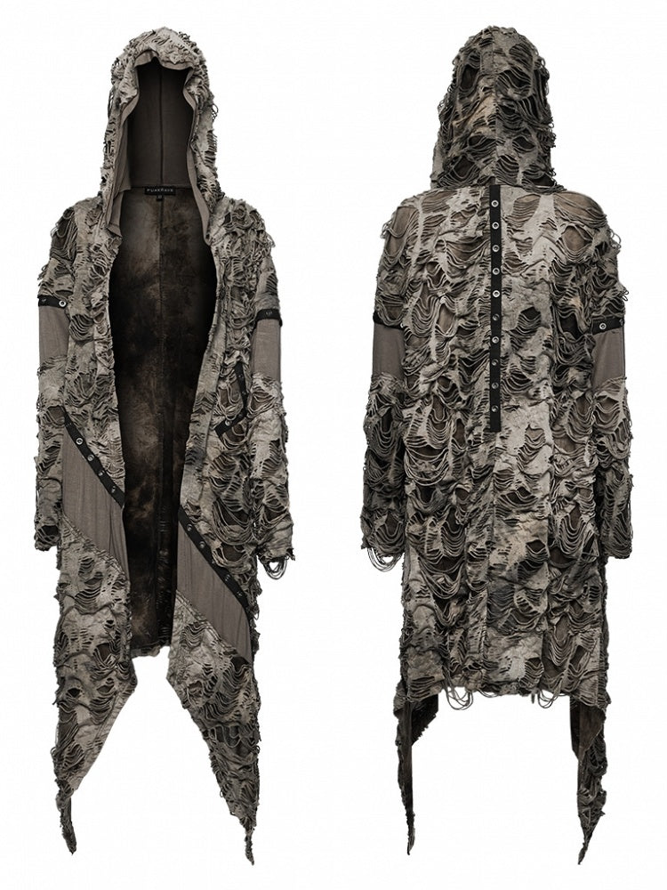 Schwarz-kaffeefarbener Wasteland Punk Decayed Coat