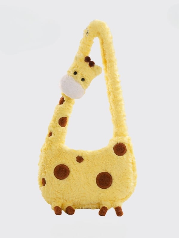 Crossbody Bag Plush Yellow Giraffe