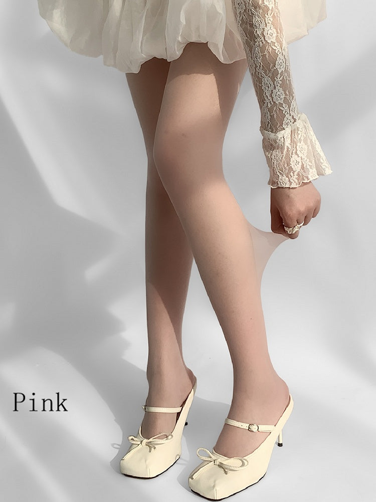 Transparente Strumpfhose in Rosa/Grün