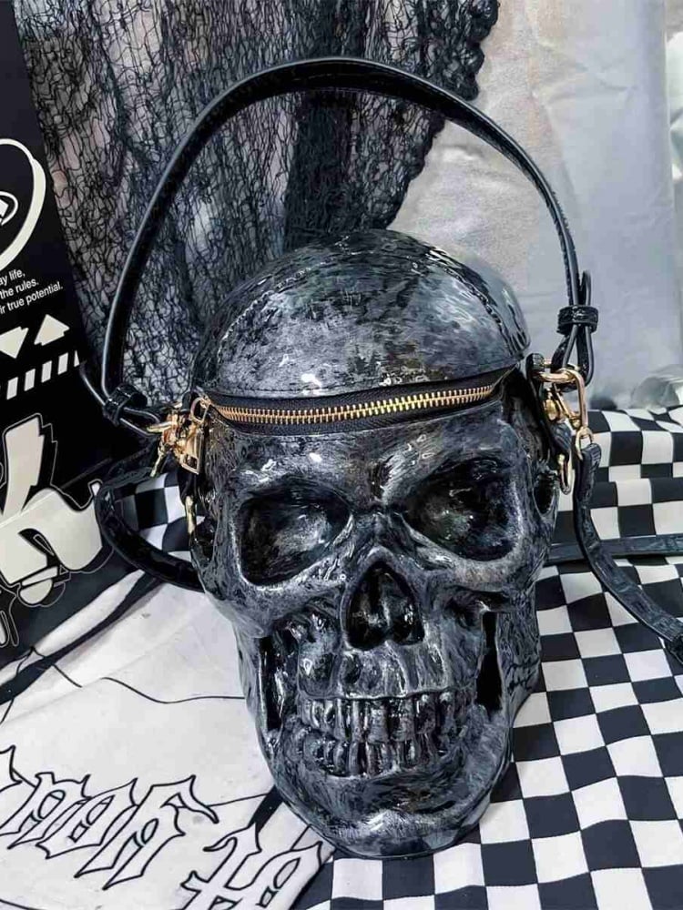 Gothic Punk Totenkopfförmige Einkaufstasche