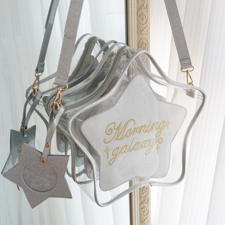 Detachable Shining with Silver Charm Star-shaped Ita Bag Badge PU Set