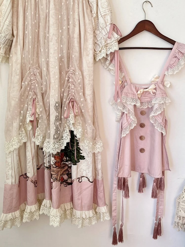 Tassels Lolita Pink Hemline Sweet Apron