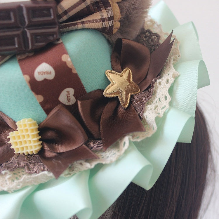 6 Plush Bowknot Mini Bear Decorated Hat Ear Color Options Chocolate Details