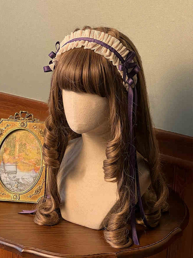 パープル/ブラックリボンボウノットKC