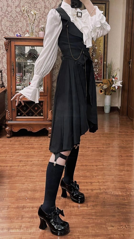 Schwarze Lolita-Weste von Ouji Fashion