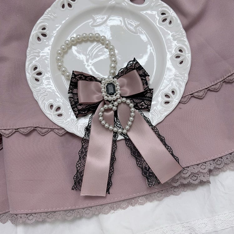 Jirai Kei Strasssteine verziert Perlen Herz Charm Bowknot Charm