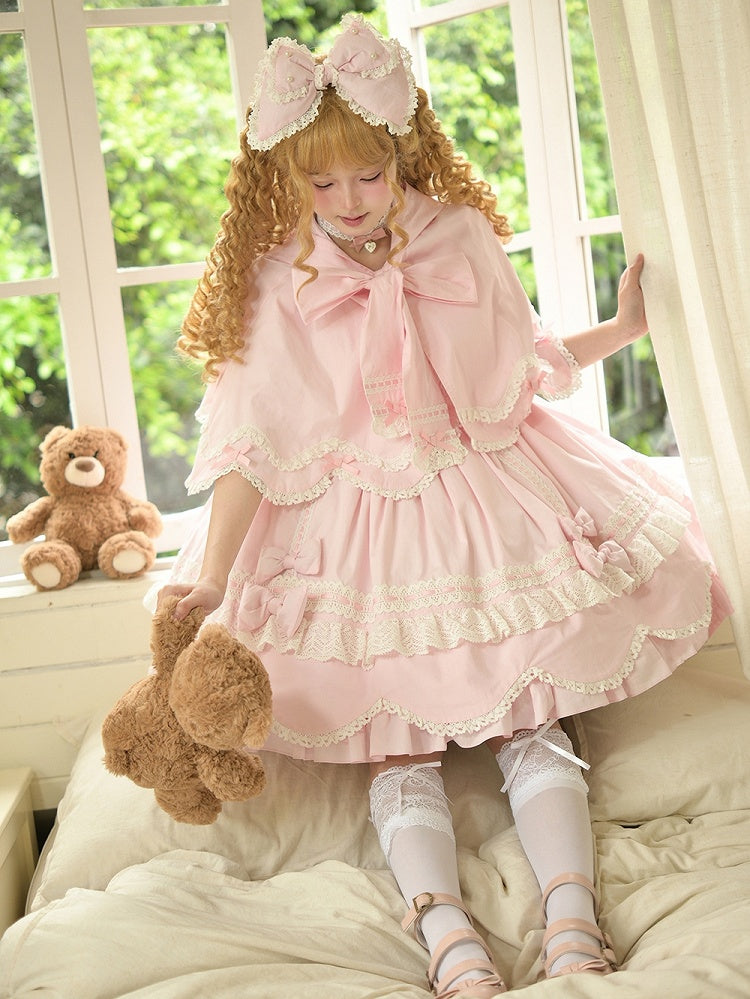 Ohren Hasen Umhang Rosa mit Kapuze