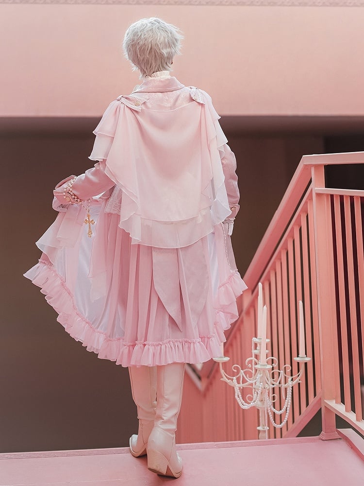 Pink Sakura Fashion Cape Style Design Coat Ouji Prince