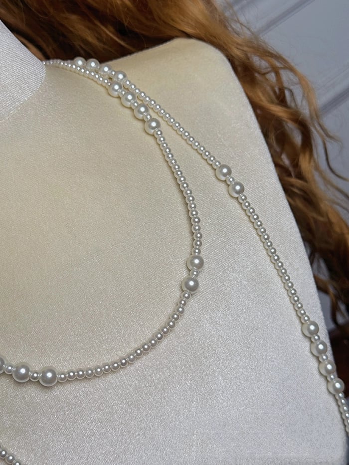 Beaded Necklace White