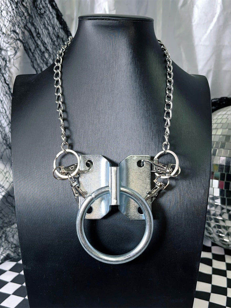 Y2K Ring-shaped Metal Necklace