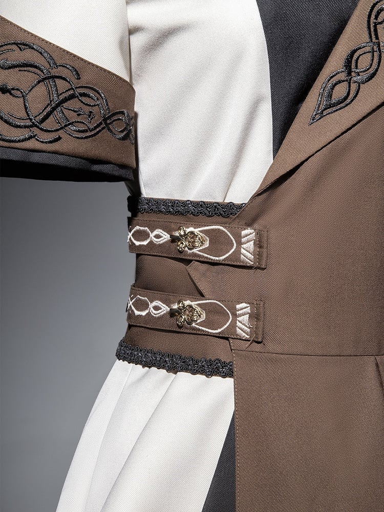 - Sleeves Short Steampunk Shirt Ouji + Lolita Set Three Pieces