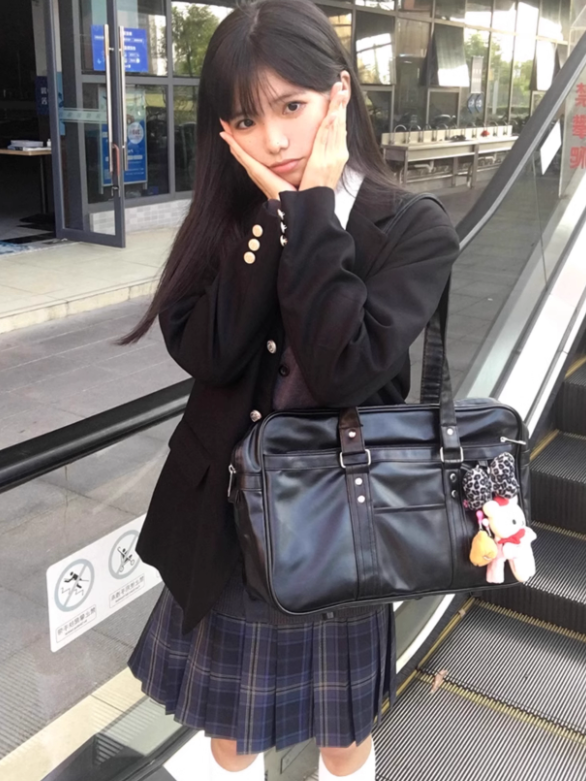 Muster Uniform Plaid Plissee JK 39CM Rock Blau