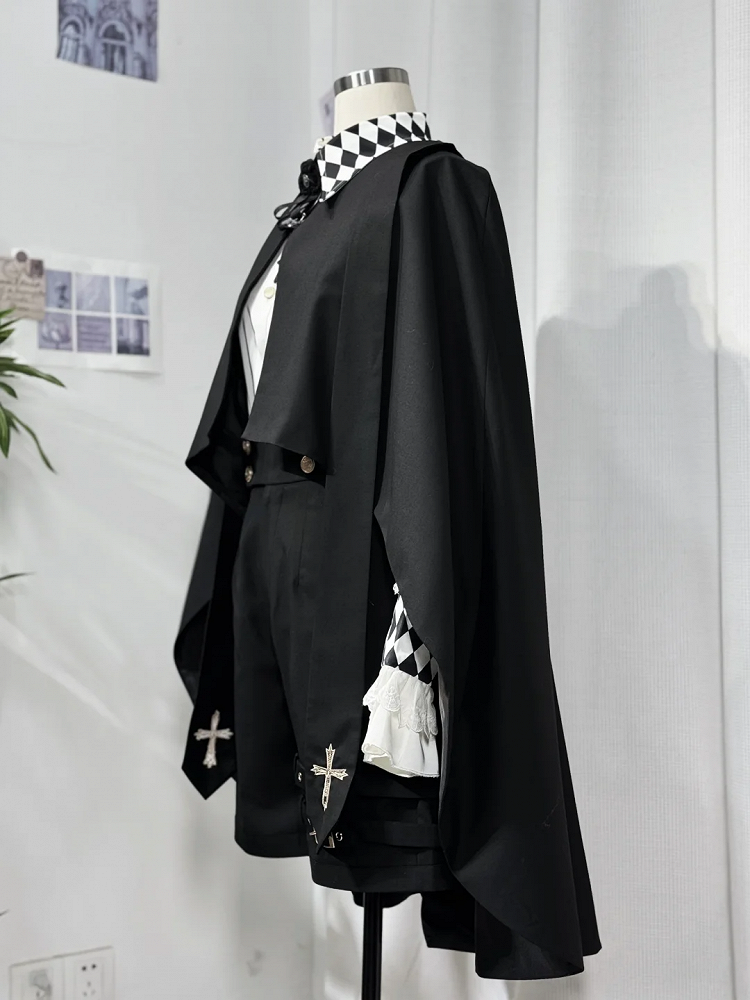 Cape High-low Lolita Hem Black Ouji Prince