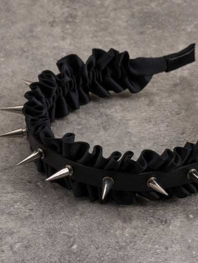 KC Trim Gothic Ruffle Black With Studs Design