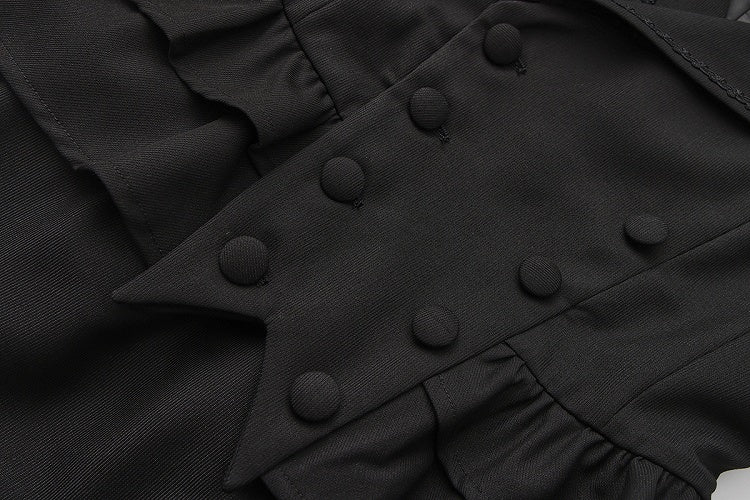 Kragen Revers Ouji Detail Weste Rüschen Schleppe Lolita Abnehmbar Schwarz mit