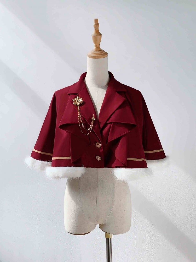 Ouji Red Cape Collar Blazer Lolita