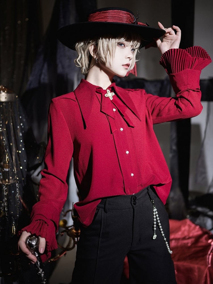 Pointed Ouji Red Collar Shirt Prince