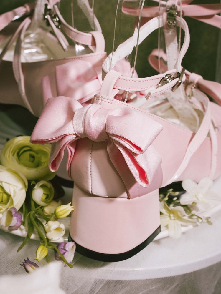 mit quadratischen eleganten Absätzen Pink Toe Middle