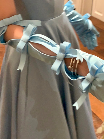 Blue Bowknot Gloves Vintage