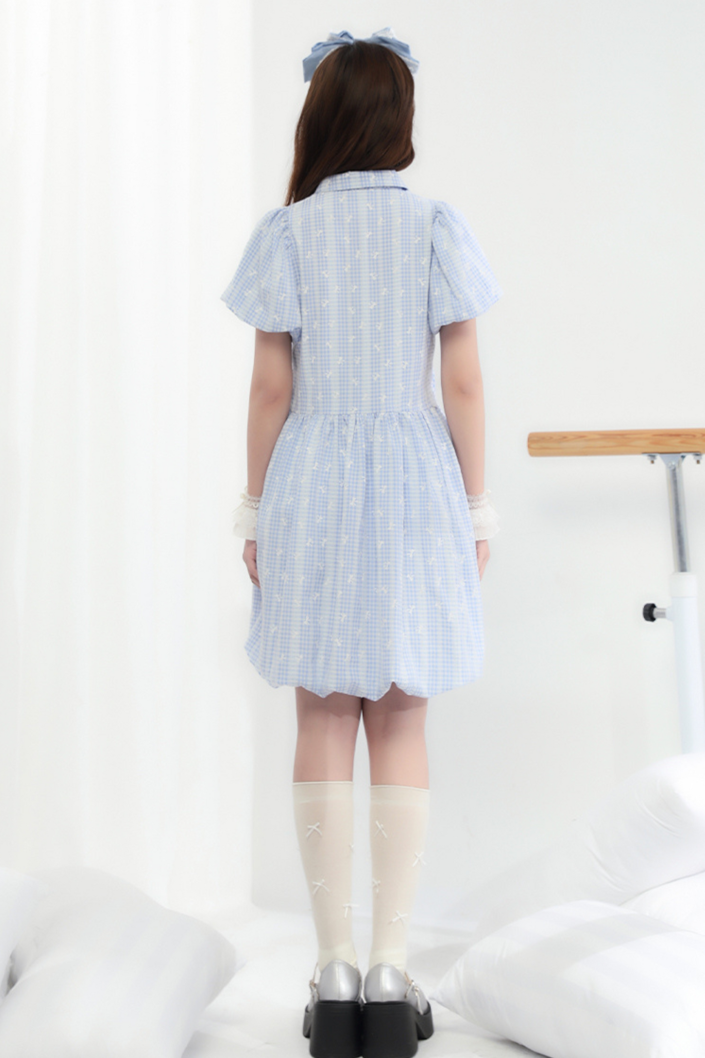 Prinzessin Blumenärmel Bubble Kleid Liebe