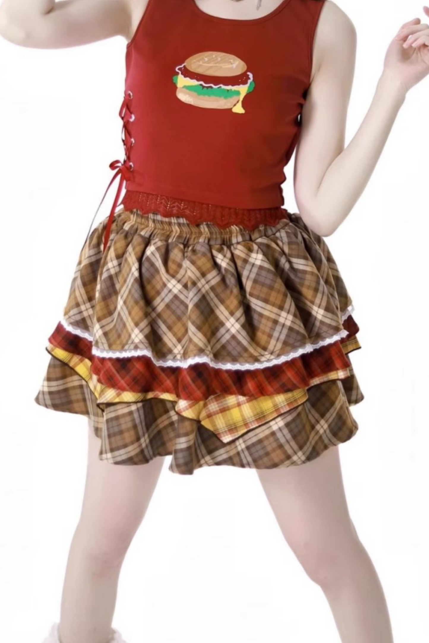 top cake Overshirt sleeveless skirt +