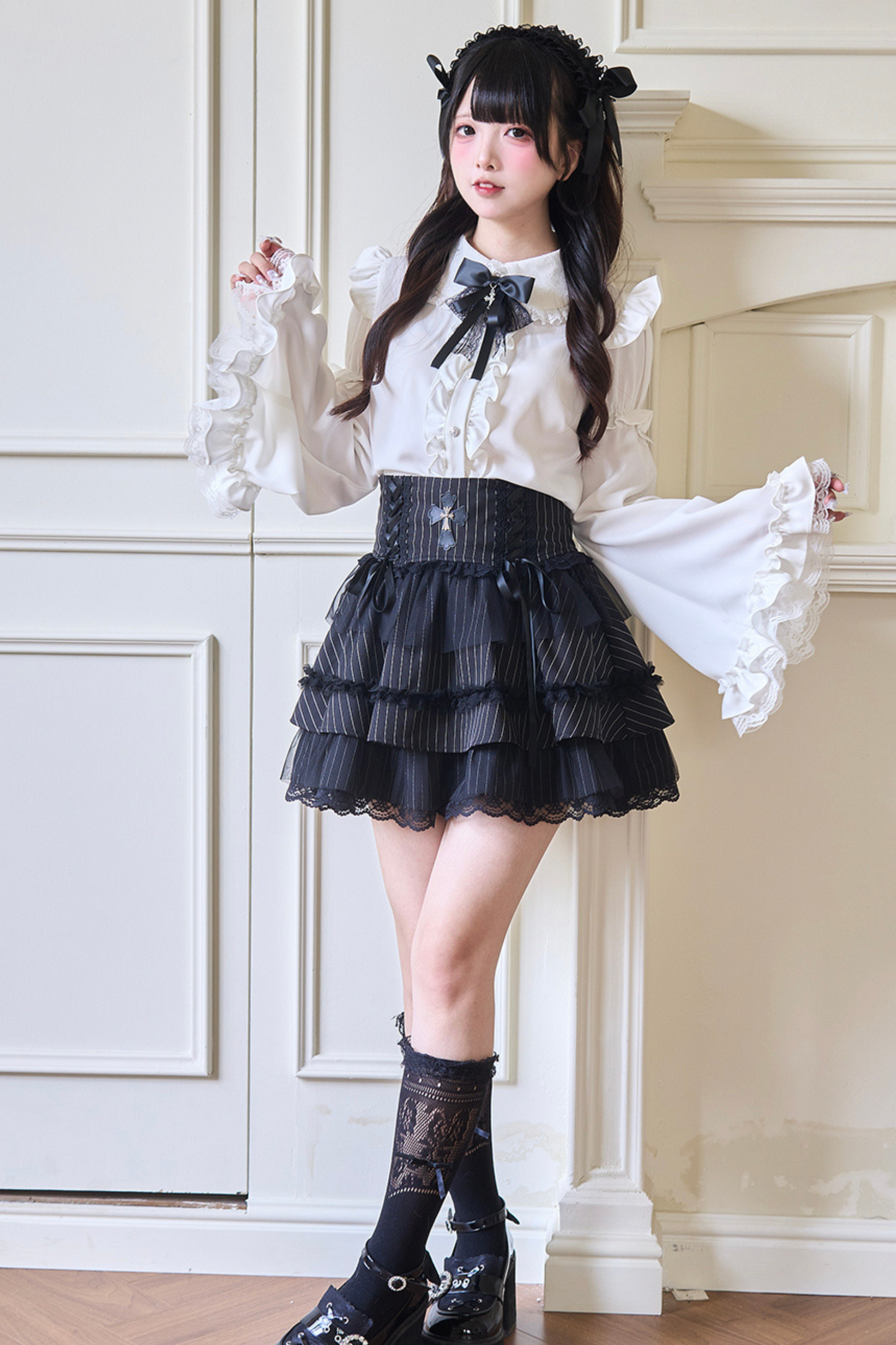 Sleeve Wide Blouse Gothic Lace