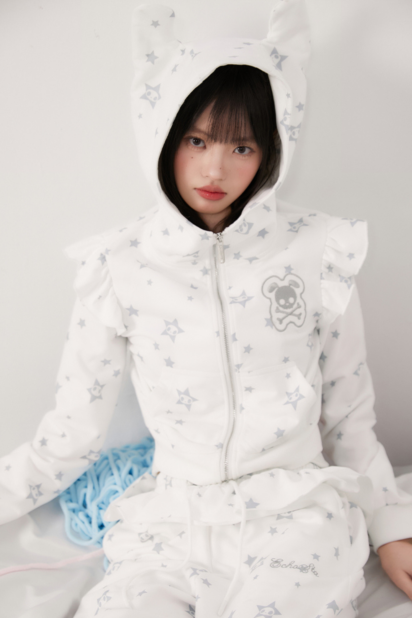 Hoodie Animal Ruffle Pants Loose Ear Hooded +