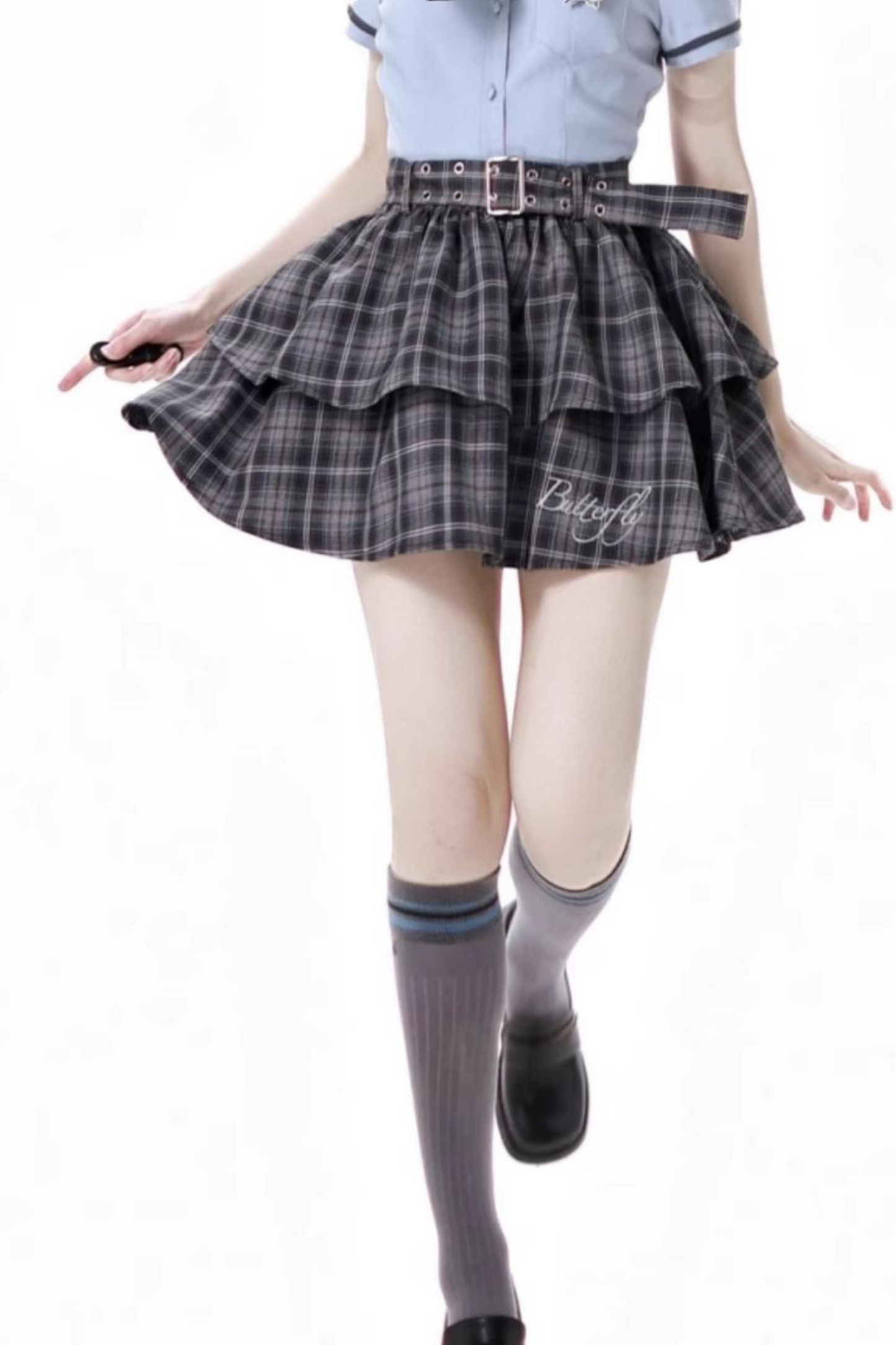 + College short suspender dress bshirt skirt