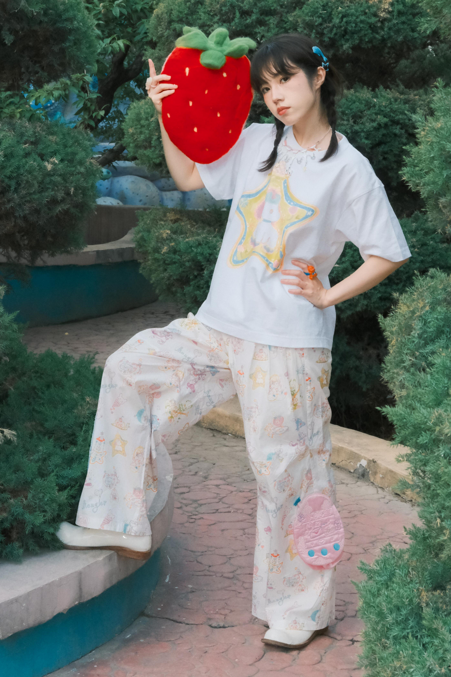 T-Shirt Love mit Sternen-Print