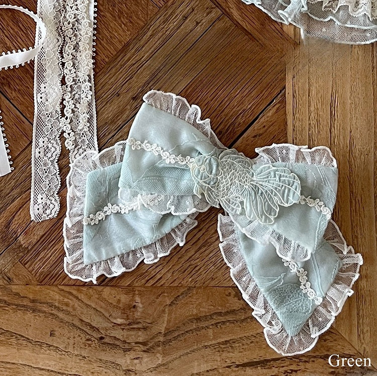 Pink/Blue/Green Bow Goldfish Sweet Embroidered Detail with Lolita Haircip