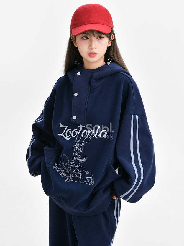 Zootopia Judy und Nick Grafik Marineblauer Hoodie