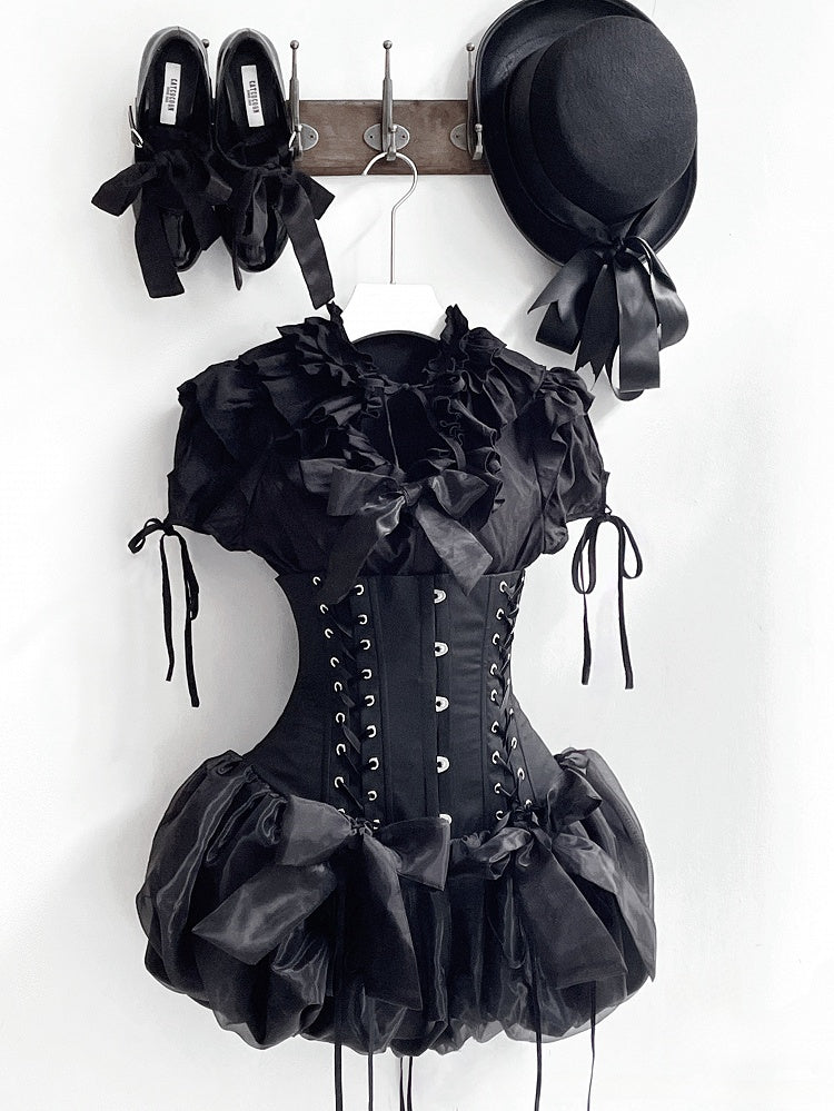 Corset Shorts Super Lolita Waist Gothic High Black