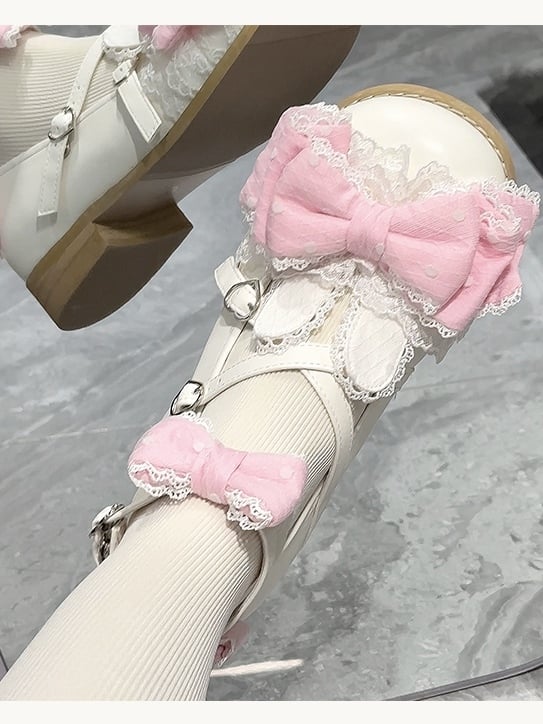 Bows Bunny Low-heel/Mid-heel - Schuhe Dreamy Polka Dot Weiß