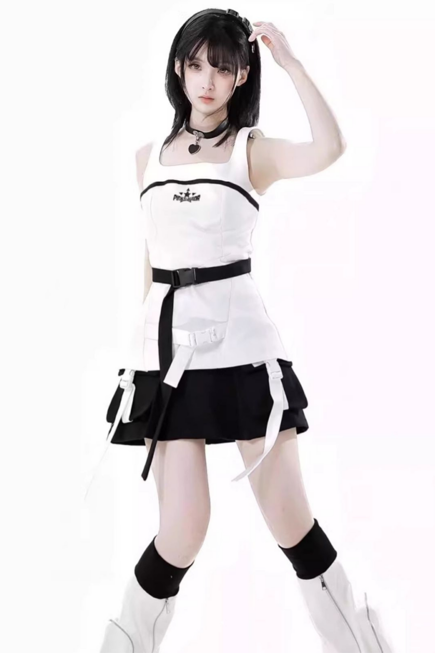 + camisole leg skirt Mode warmers cyber top