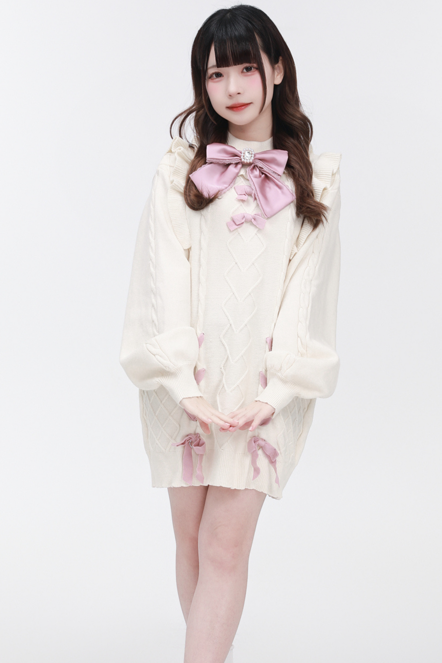 Sweater Dress Sleeve Flying Neck High