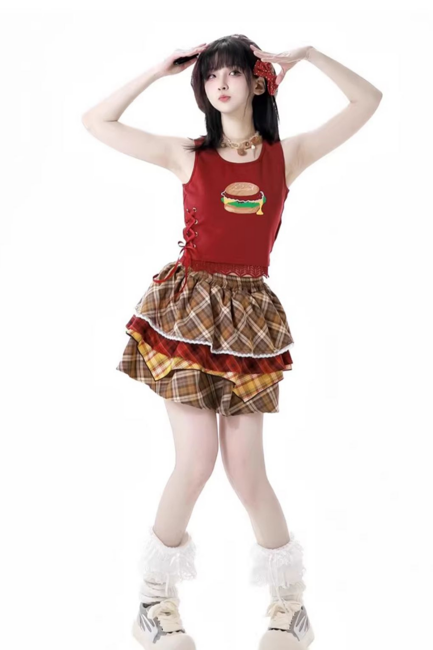 top cake Overshirt sleeveless skirt +