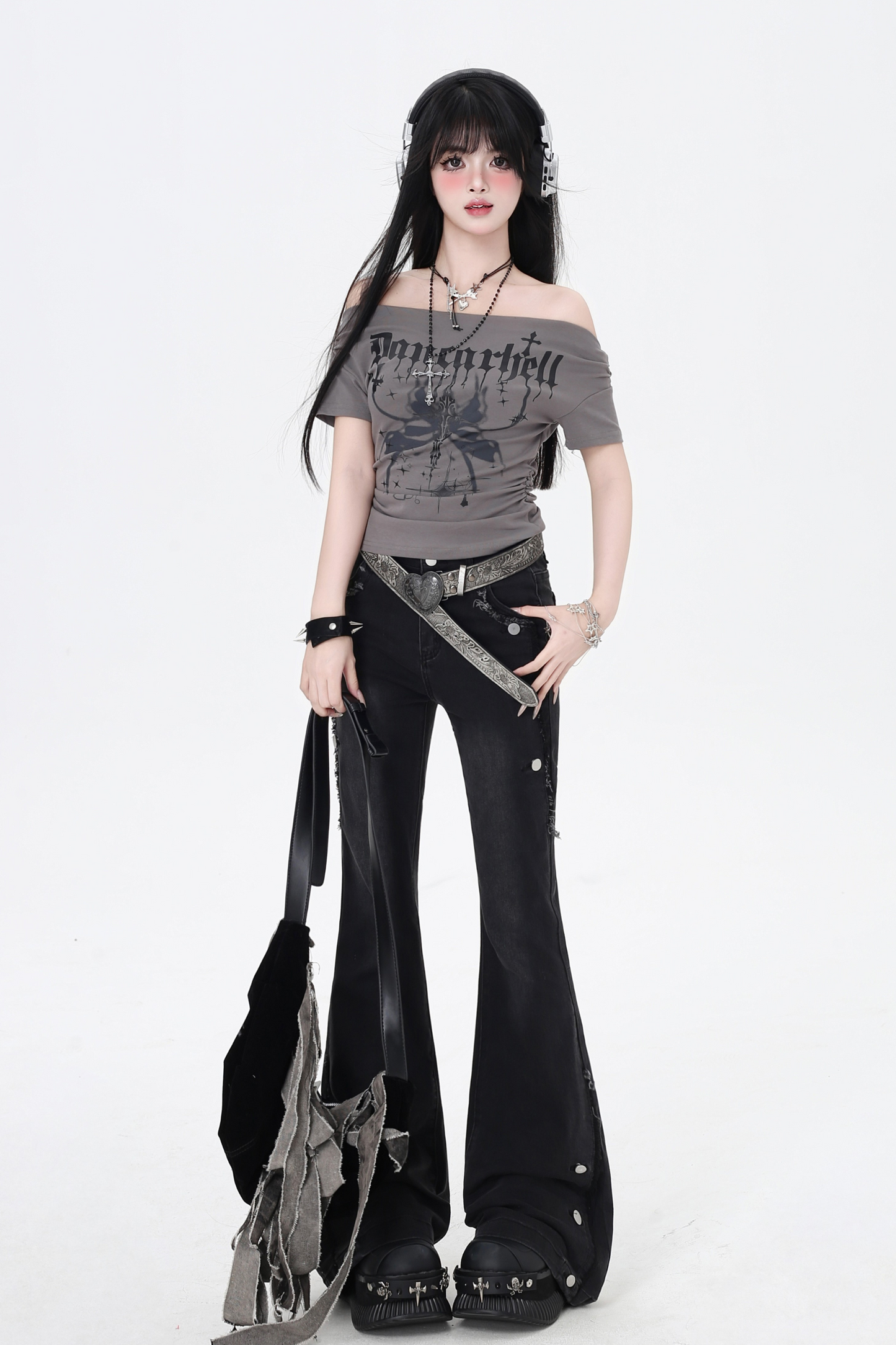 Flared Jeans Waist High Micro Slim Vintage