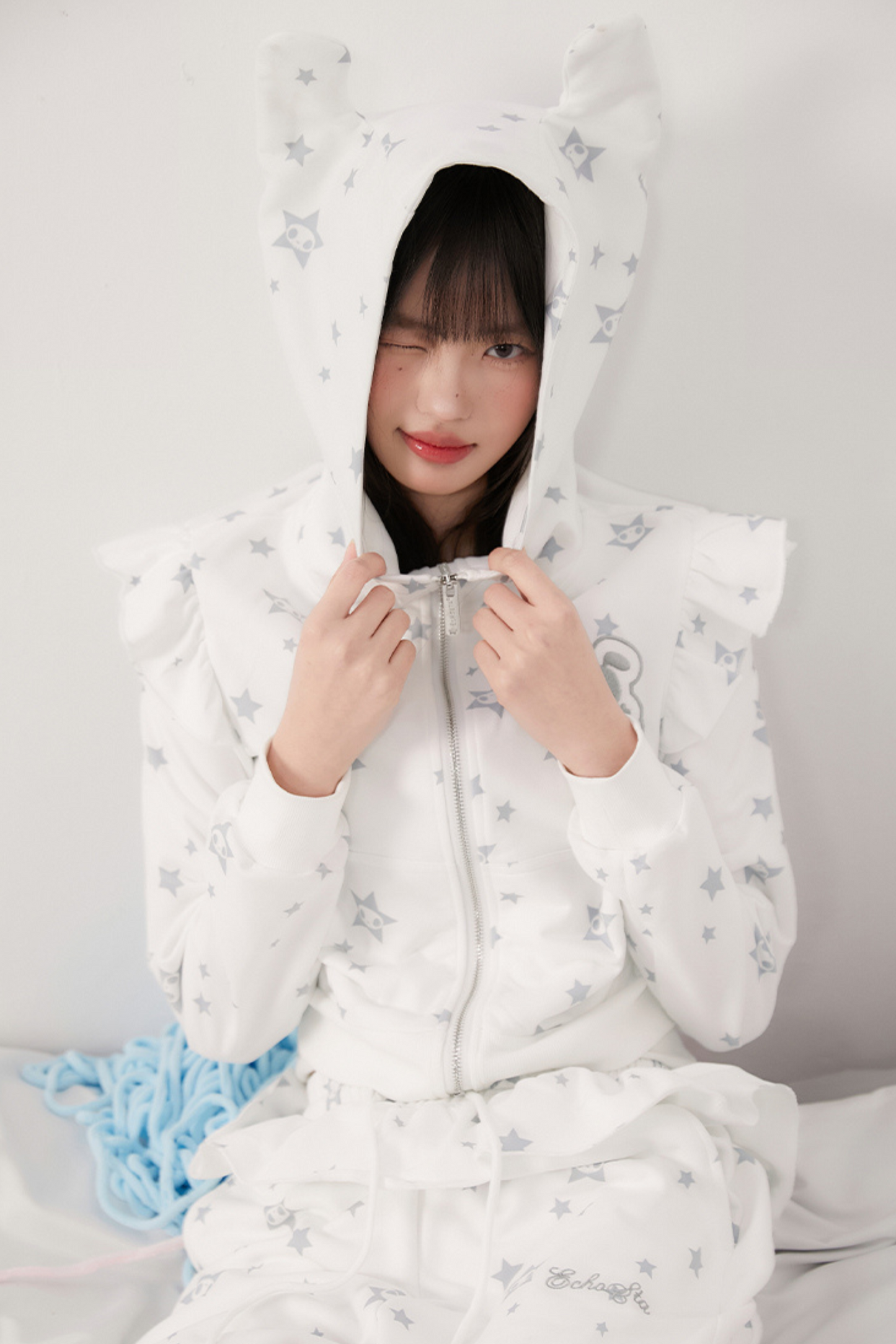 Hoodie Animal Ruffle Pants Loose Ear Hooded +
