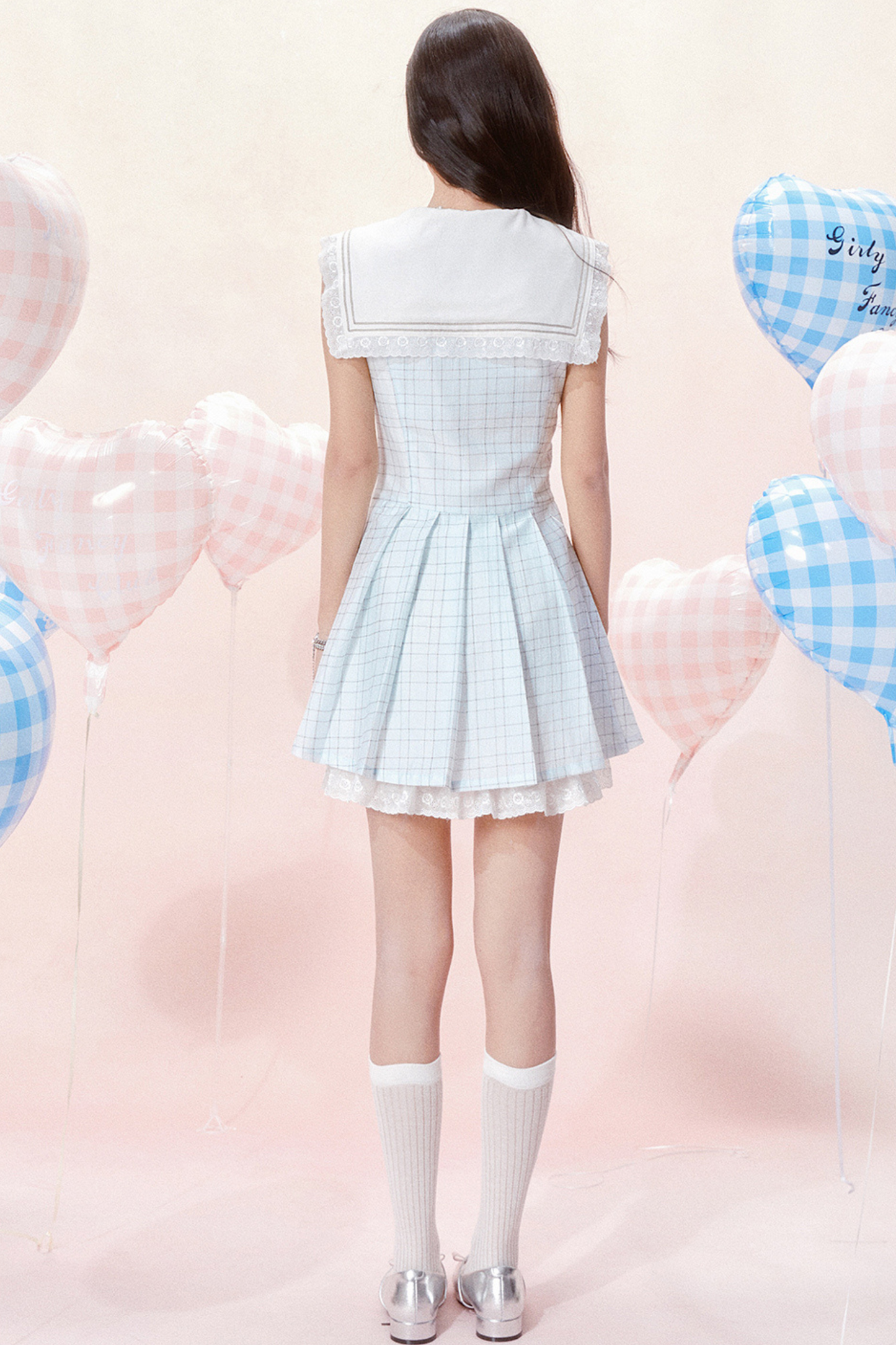 Nautical Dress Sleeveless Chic Check