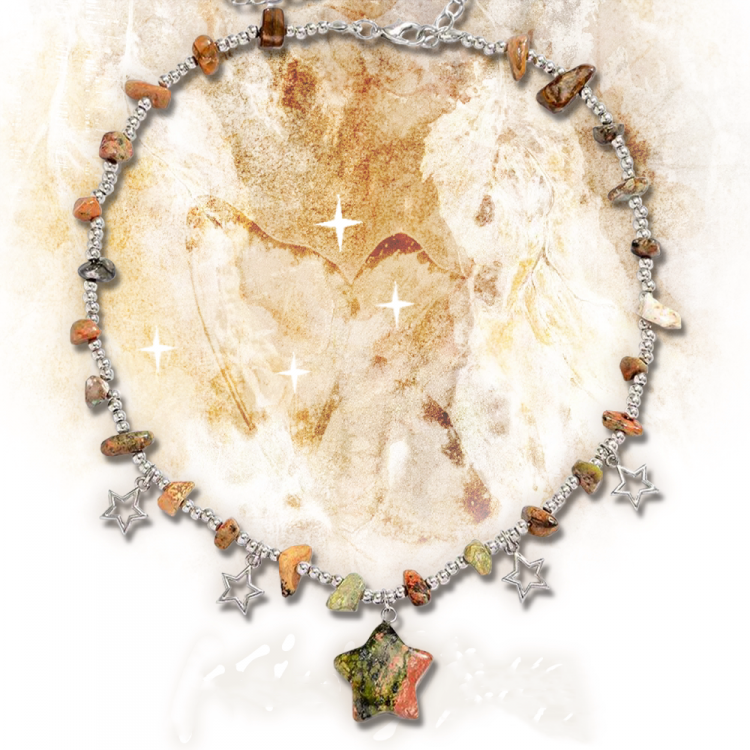 ウェイストランドパンクサンドストーンスターペンダントY2Kネックレス