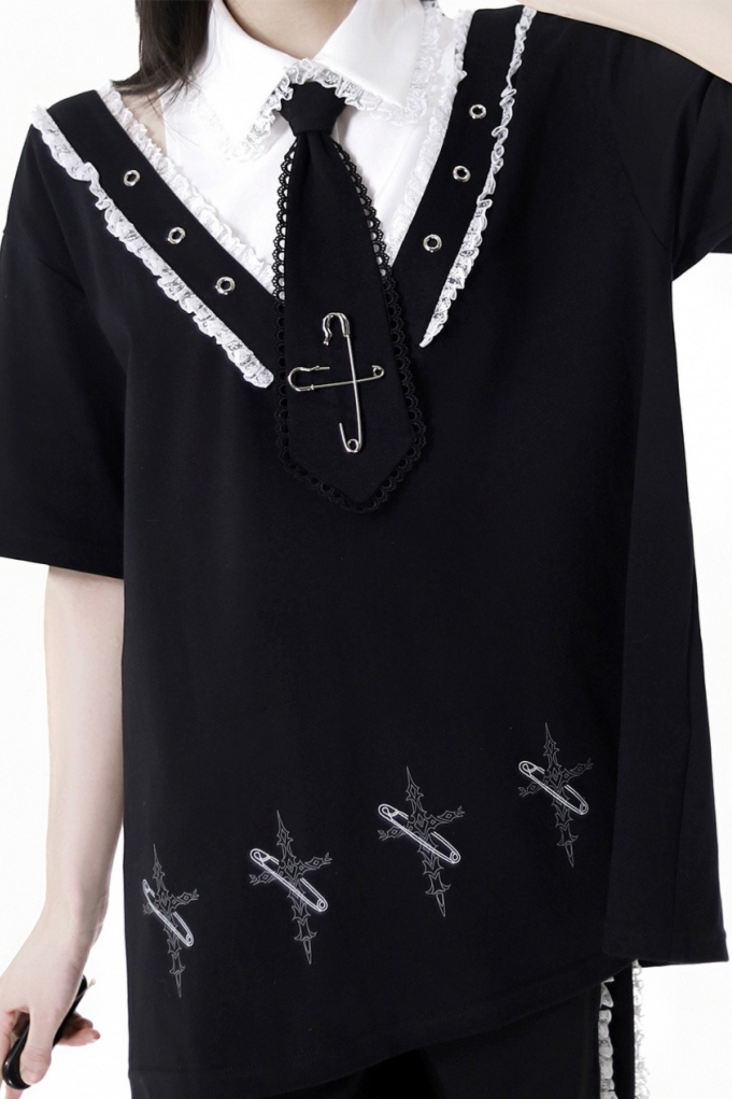 Warmers Loose Dress Half Top Hooded Nektor + Frilled Leg Pants