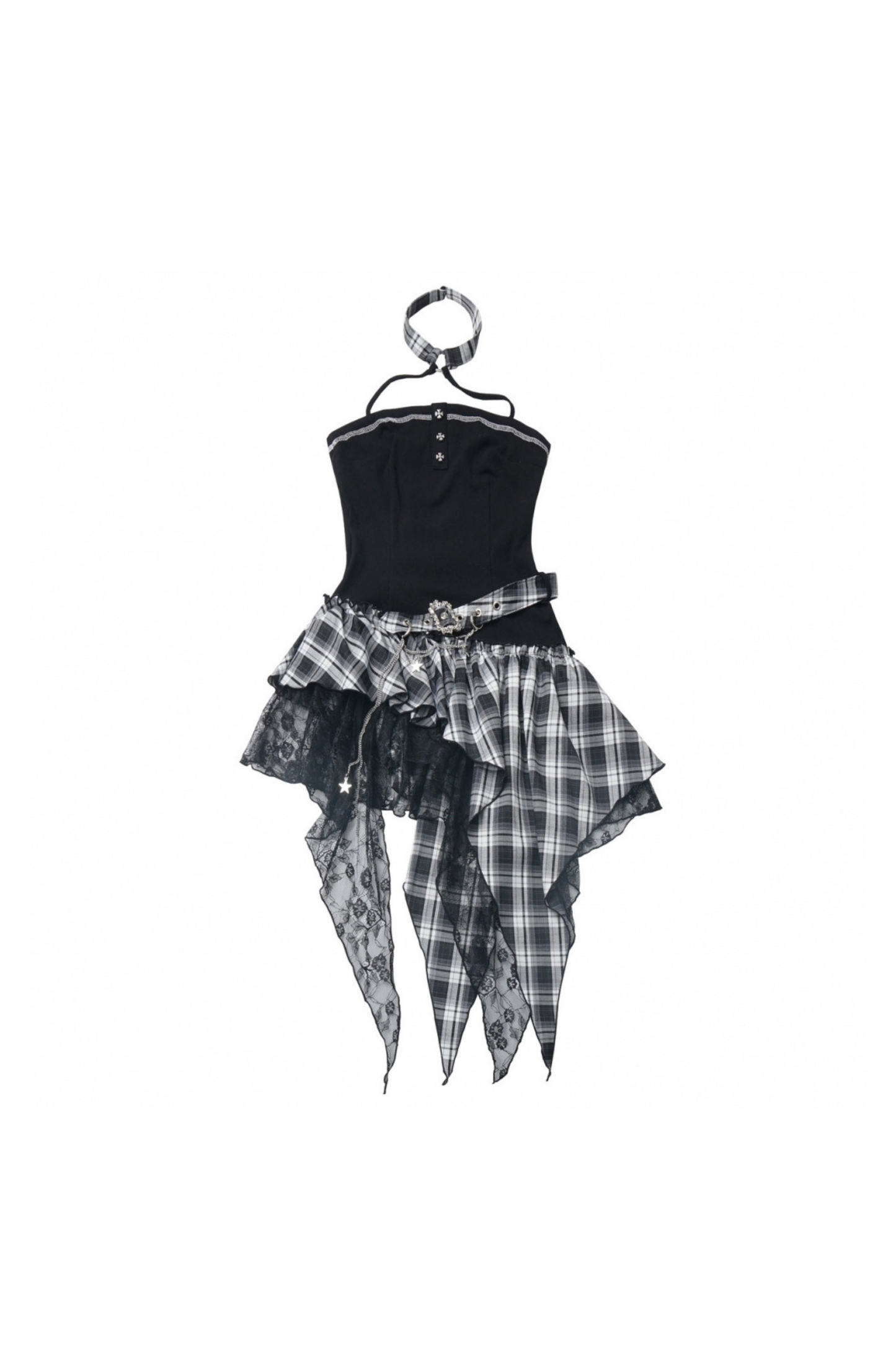 Chic Shoulder Rock Short One Dress + Shorts Top Check