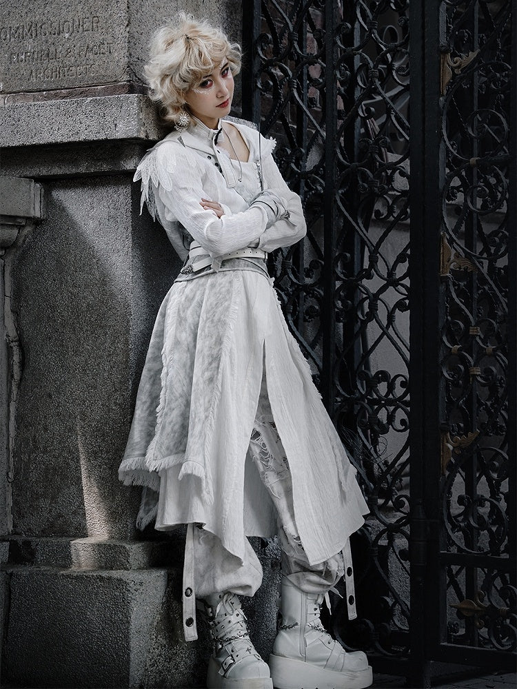 One-Shoulder with Gray Corset Ouji Lolita Strap Tailed Belt Detachable