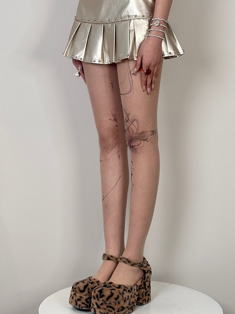Butterfly Nude Print Bittersweet Tights