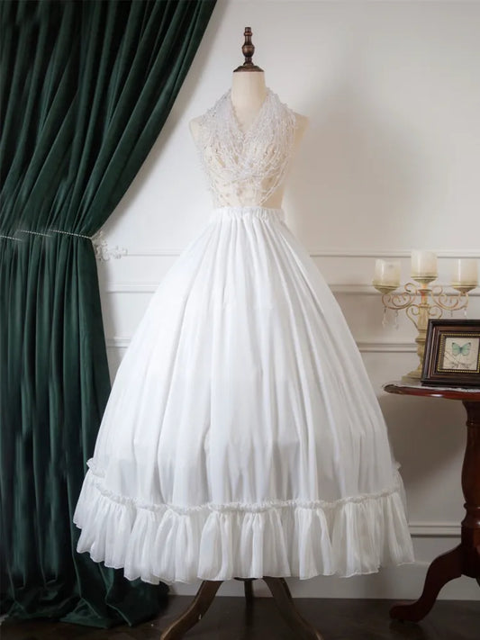for Flounce Hemline Size White Shirring 50-100CM Clearance-Free Waist Underskirt