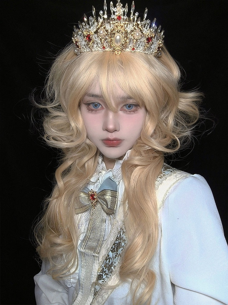 Blonde Length Wavy With 70CM Bangs Air Wig