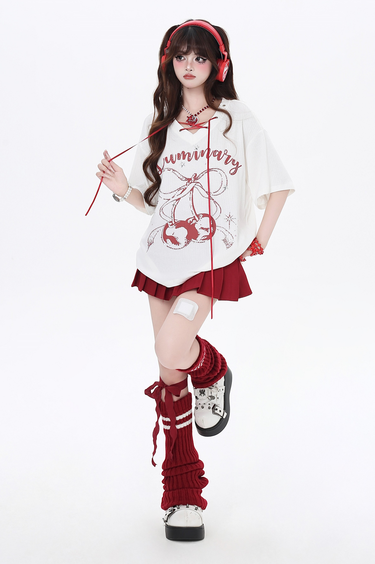 Cover-Up Island T-Shirt Cherry V-Neck Sweet Tropical