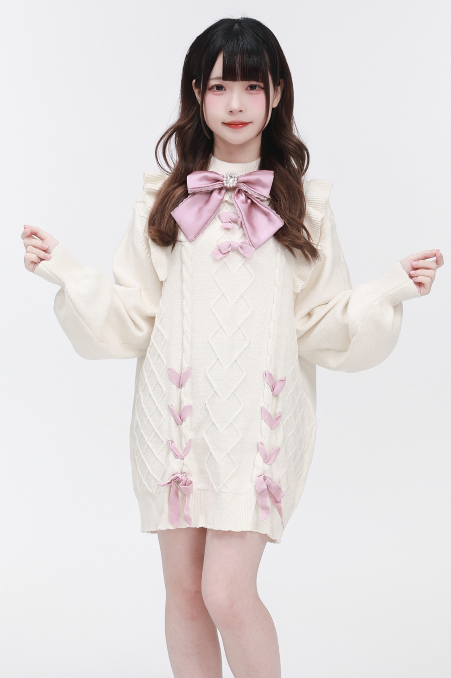Neck Flying Dress High Sleeve Sweater