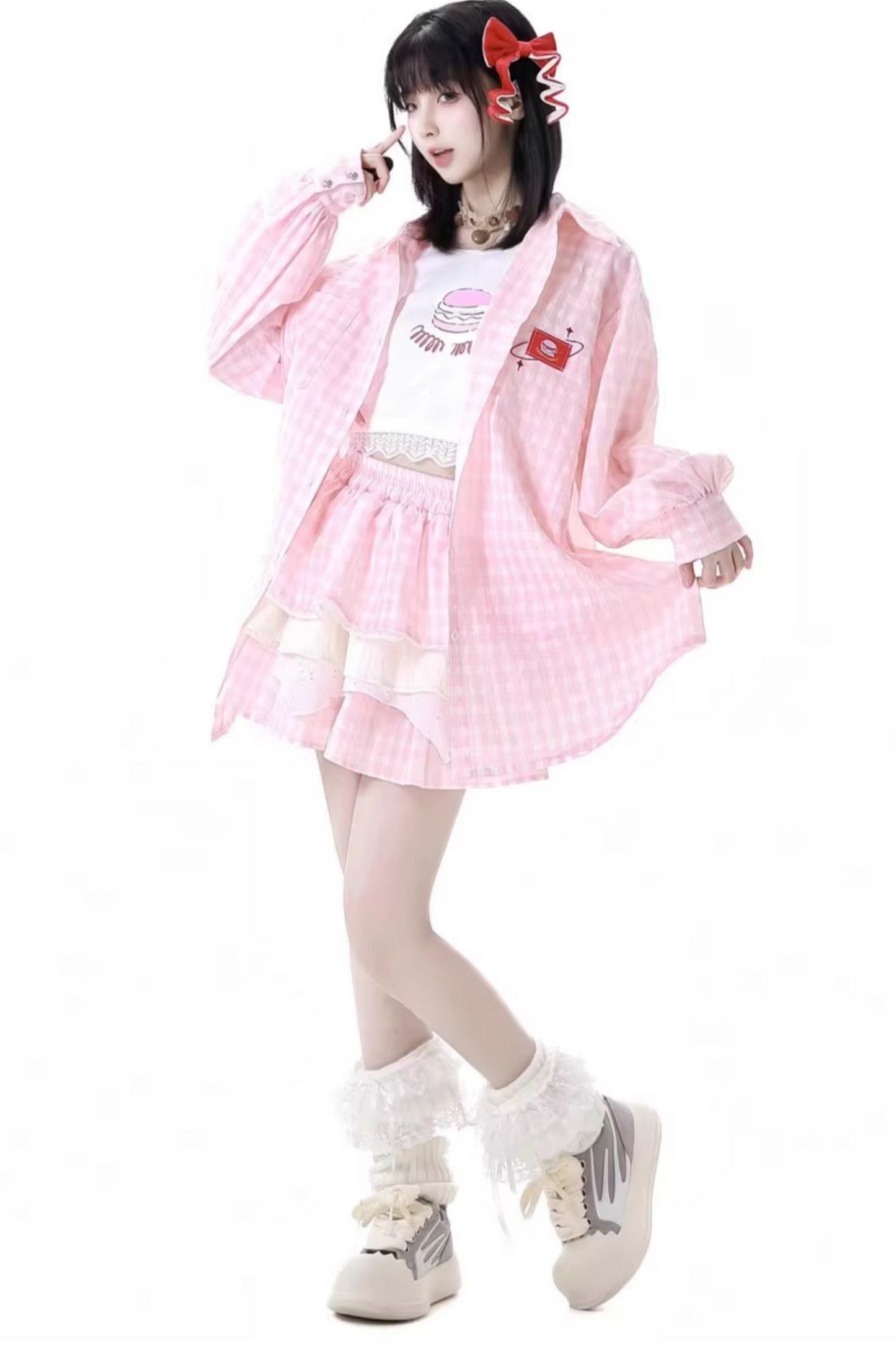 top cake Overshirt sleeveless skirt +